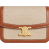 CELINE : Classique Triomphe bag in textile and calfskin