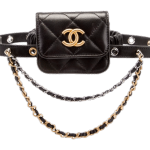 Chanel  CHANEL 2021 CC diamond-quilted garter bag